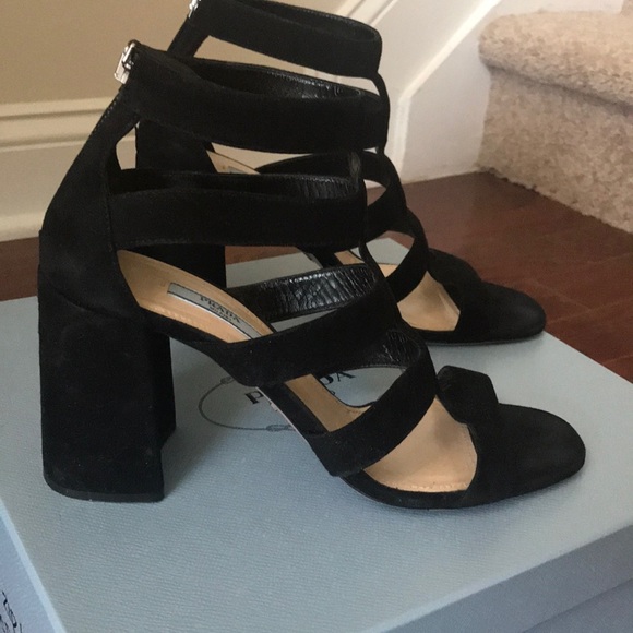 Prada Shoes - Prada block heel cage sandal
